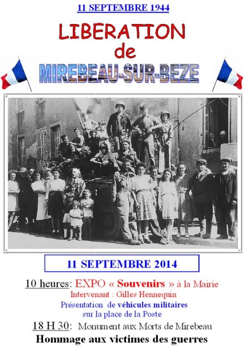 Commémoration de la Libération de Mirebeau-11/09/2014