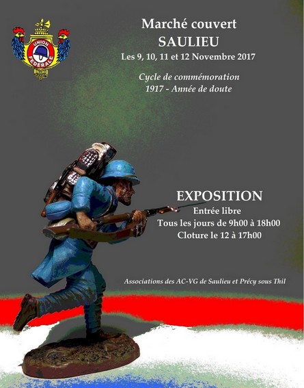 SAULIEU  9-10-11-12 novembre 2017  – EXPOSITION sur la Grande Guerre :  1917, une année de doute.